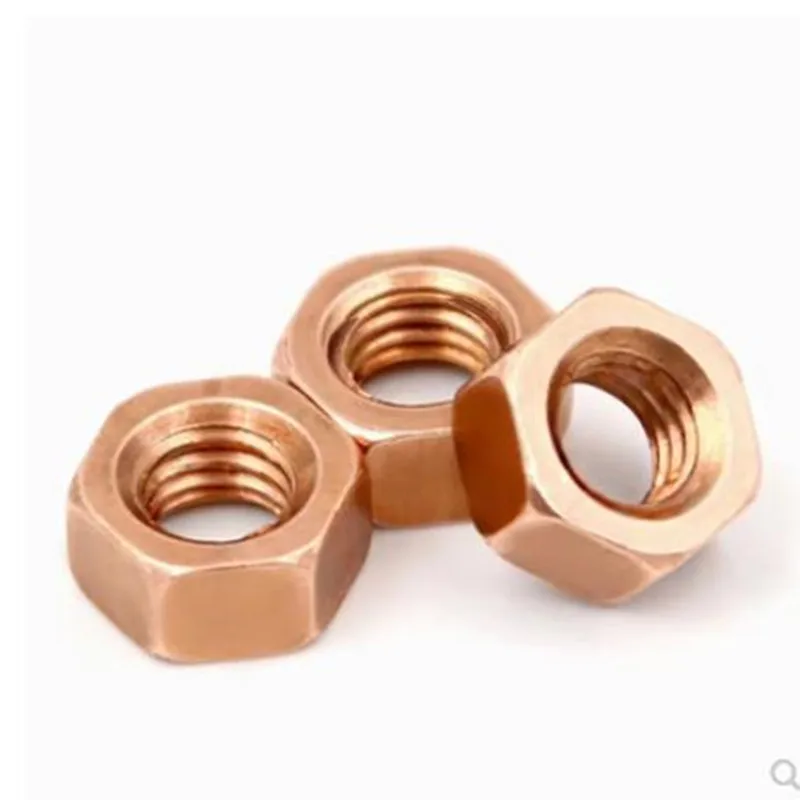 5pcs-20pcs/lot  M3 M4 M5 M6 M8 M10 M12 T2 Copper Hexagon Nut Red Copper Nut