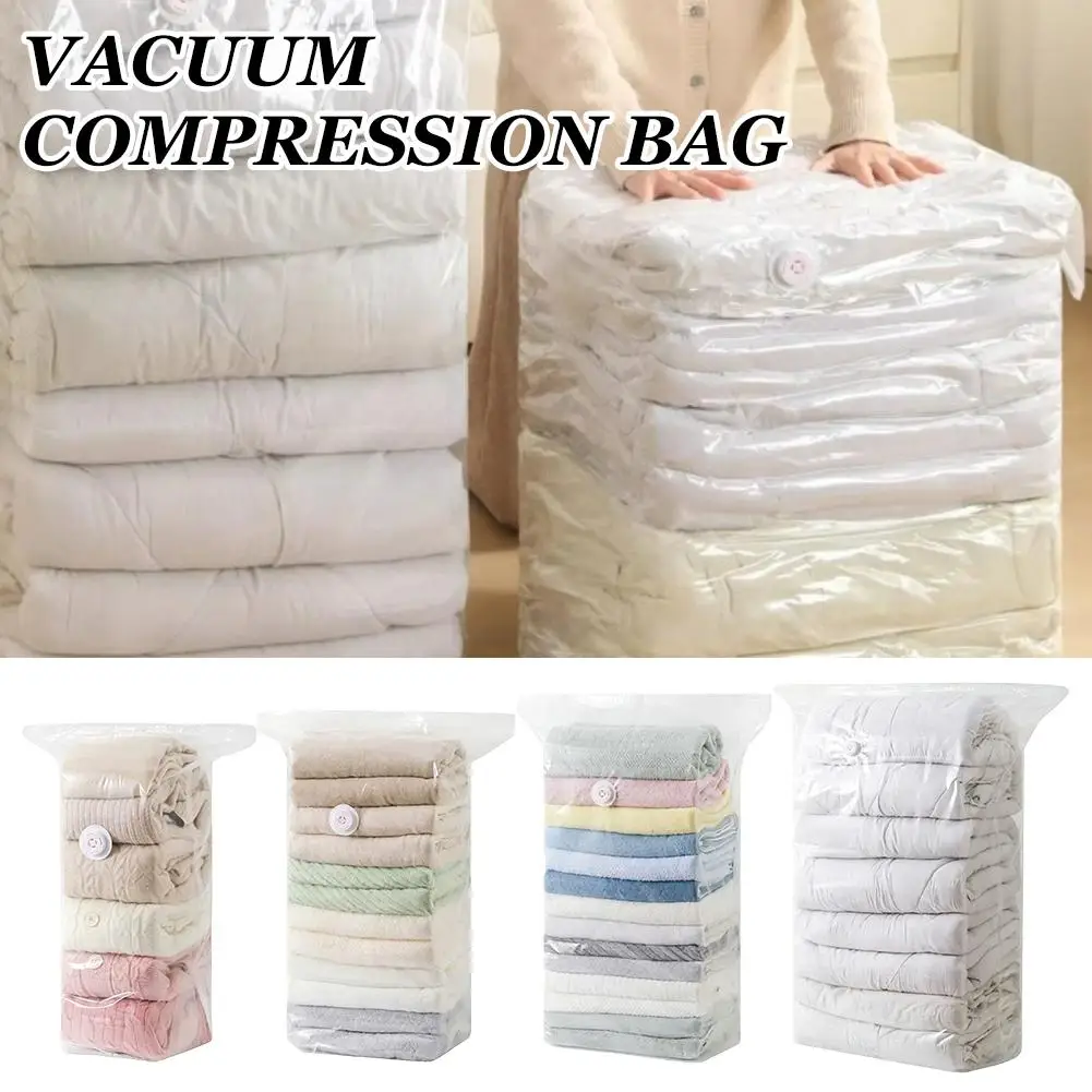 Pump-Free Vacuum Storage Bags For Clothes Bedding Space Saver Compression Pouches No Hand Pump Needed Portable Travel Organizer