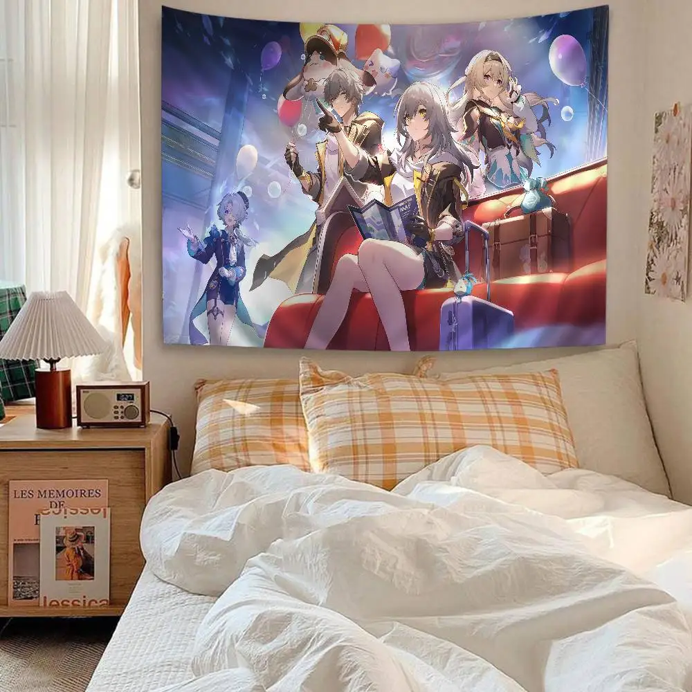 RPG Game Honkai Star Rail Printed Large Wall Tapestry Art Science Fiction Room Home Decor Decor Blanket