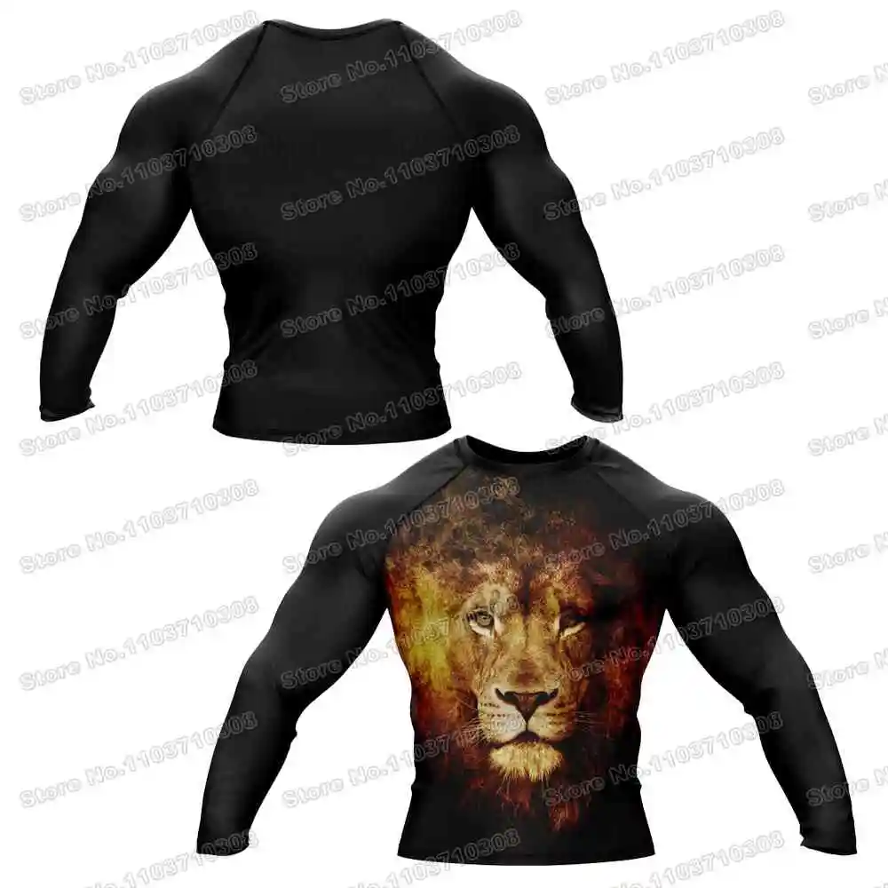 Golden Beast Shirts Short Rash Guards Surfing Beach Trousers Swimwear Diving Gym Long sleeves MMA BJJ Men Jiu Jitsu Fitness Sets