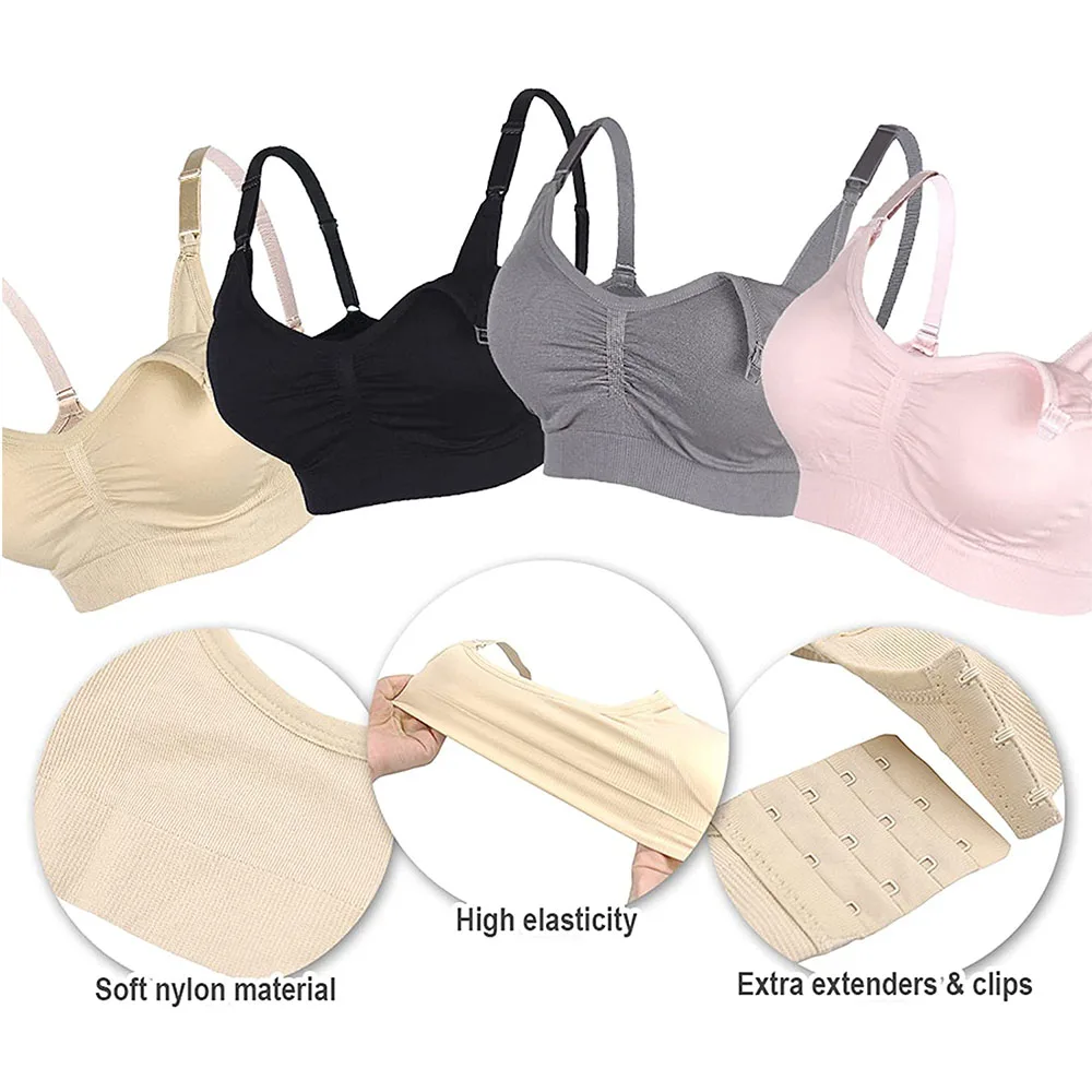 Women\'s sleep care bra Wireless breast feeding bra set for pregnant women Prevent sagging Super comfortable sleep bra