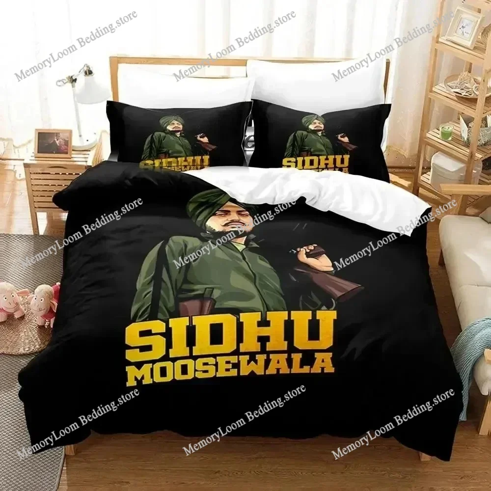 

3D Print Sidhu Moose Wala Bedding Set Quilt Cover Pillowcase Comforter King Queen Size Duvet Cover Bed Set for Boys Adult