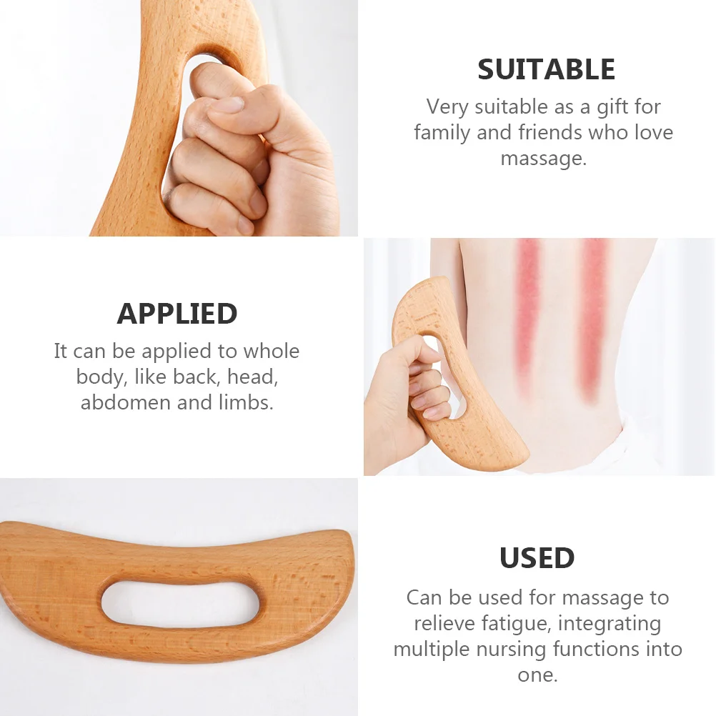 

1Pcs Beech Wood Gua Sha Scraping Board Portable Massage Therapy Tool for Meridian Dredging Blood Circulation Promotion Body
