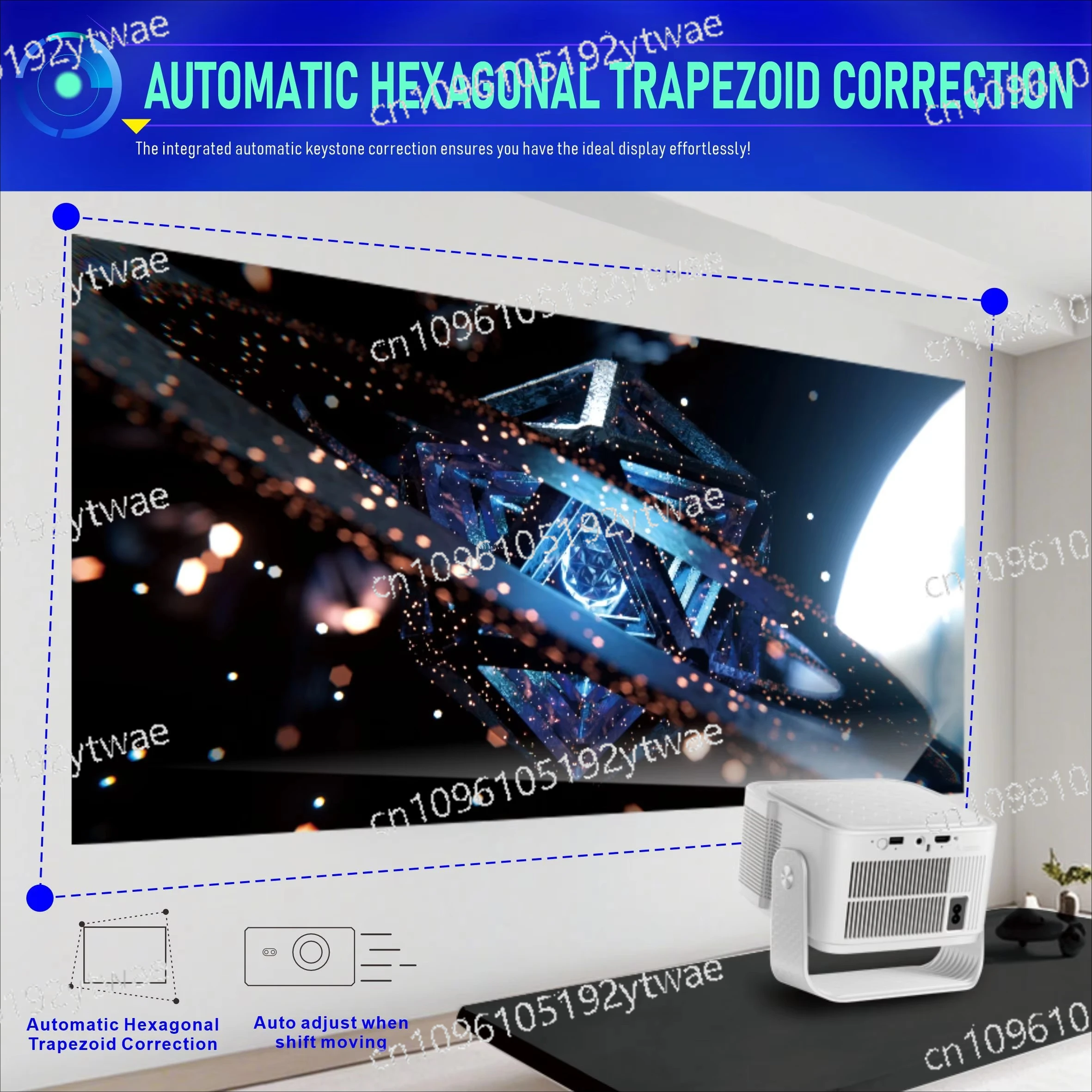 

HY350 Portable Home Theater Projector Android 11 500LM Built-in Speakers