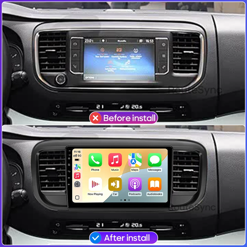 For Citroen Jumpy 3 2016 - 2021 For Peugeot Expert 3 2016 - 2021 CarPlay Android Auto Car Radio Multimedia Player GPS Navigation