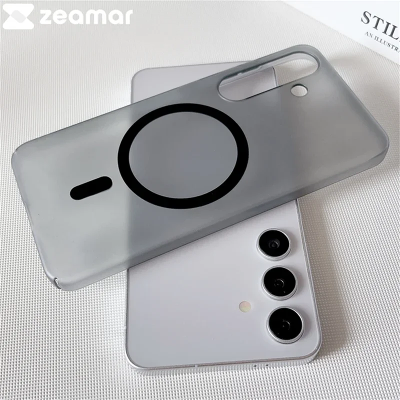 

Case For Samsung S25 S24 Plus Ultra Magnetic Frosted Cases for Magsafe Wireless Charge Matte Transparent Shockproof Back Cover