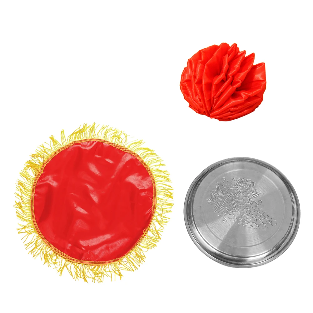 

Ribbon Cutting Iron Flower Ball 25cm Red Cloth Tray Decor Wedding Car Ceremonies Supplies Wedding Car Decors Storage Plate