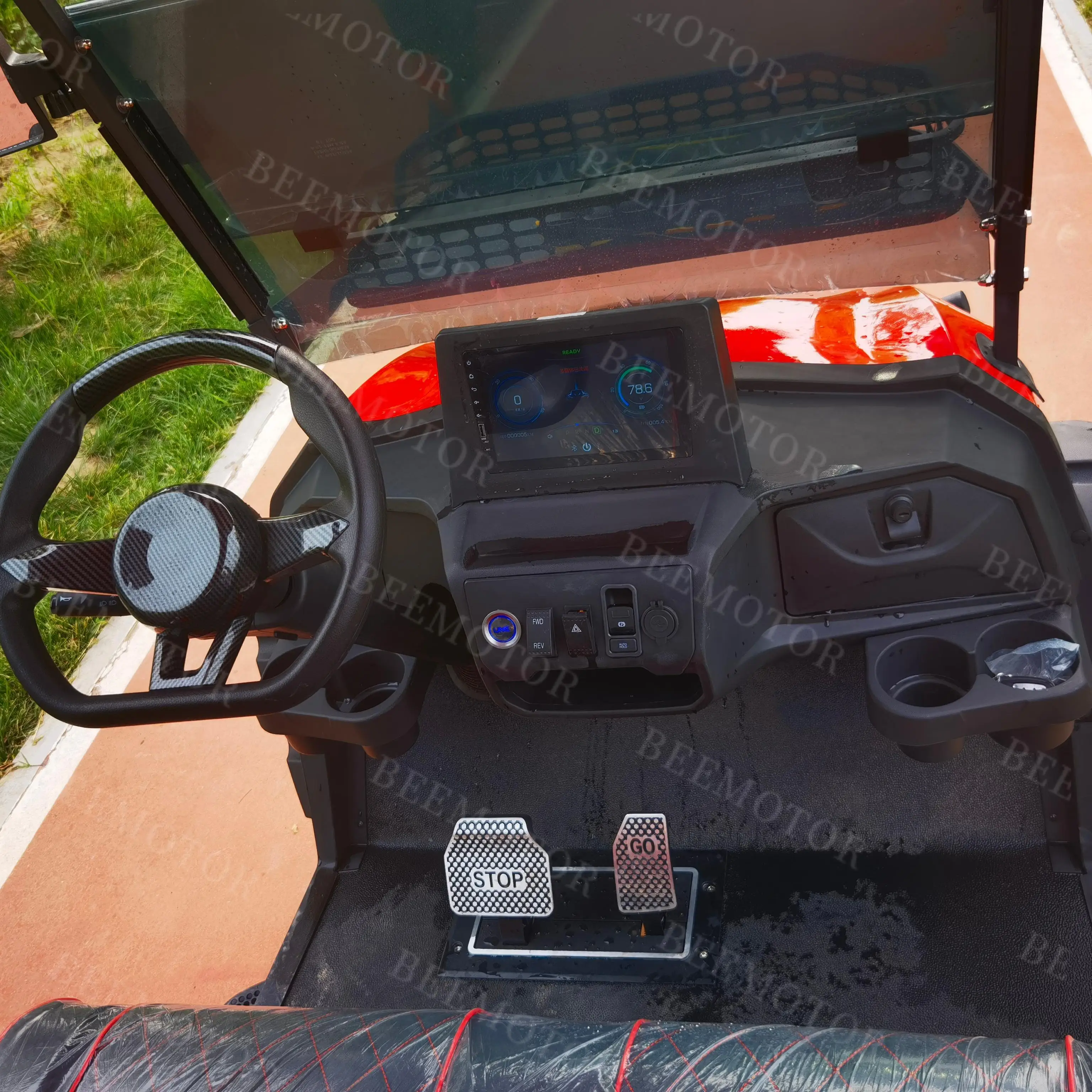 Wholesale 4-6 Seat Electric Golf Cart with Offroad Tires 48v AC System for Trolleys