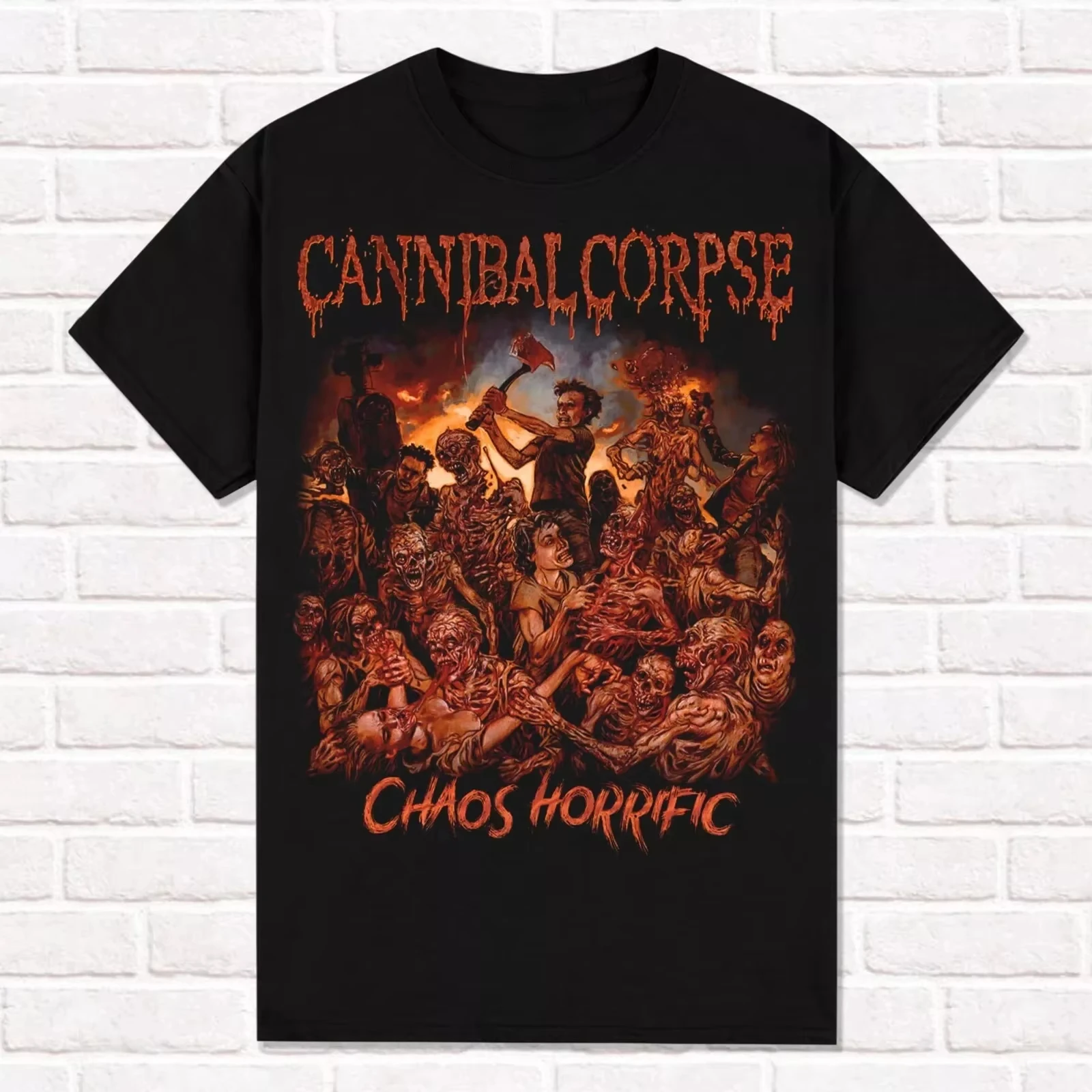 

Cannibal Corpse Black T-Shirt Chaos Horrific 2023 Brutal Death Metal Tees Tops Unisex Cotton Short Sleeve High Street