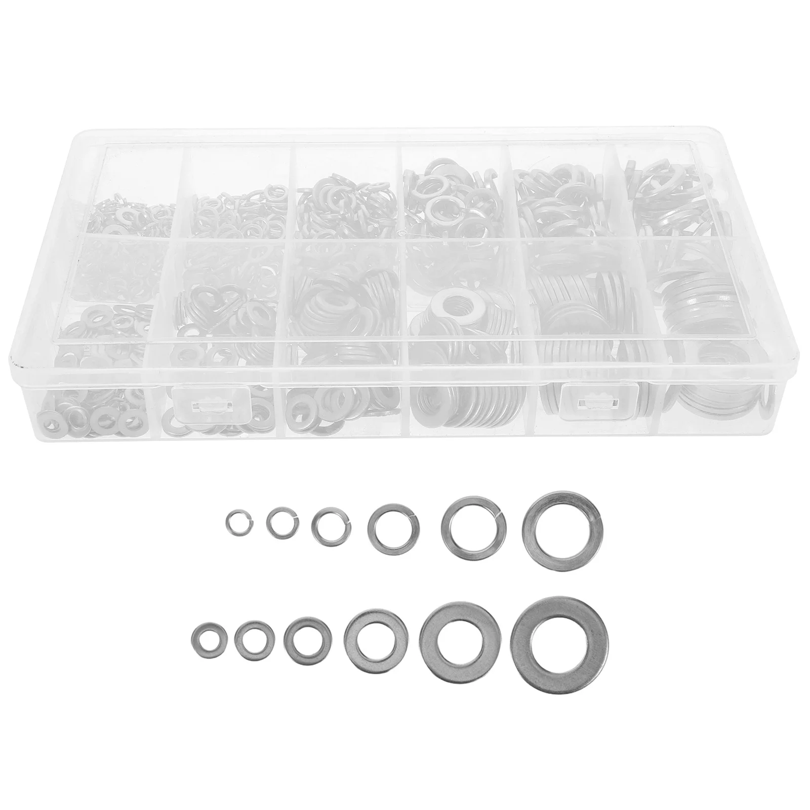 

790pcs Spring Washer Set Stainless Steel Flat Washers 4/5/6/8/10/12Mm Round Metal Washers For Furniture Plumbing Repair Washer