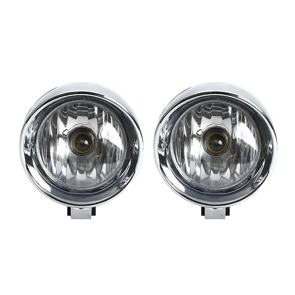 2 4\'\' Chrome Motorcycle  Front Headlight Fog Light Lamp Spotlight for  Motorcycles Assemblie Lamp Fog Light Lamp