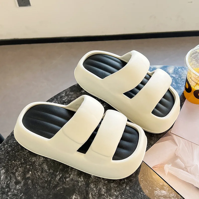 Ins hot high platform 7 cm height slippers women's summer two band sandal clogs woman fashion thick slides girls chunky slippers