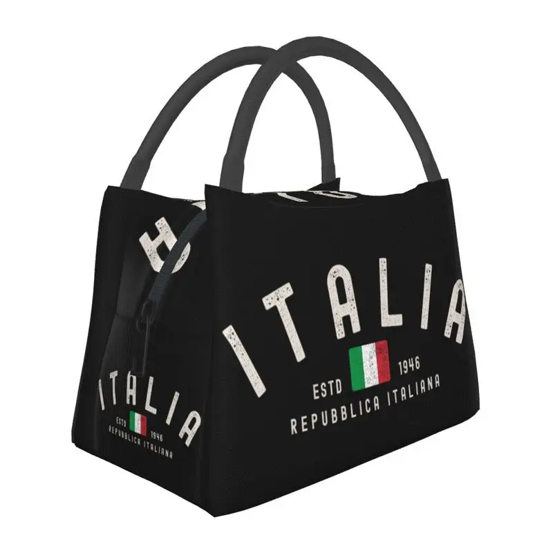 

Italia Italian Flag Italiano Insulated Lunch Bag for Women Leakproof Thermal Cooler Lunch Tote Work Picnic