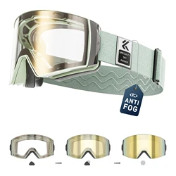 Kapvoe Photochromic Snow Goggles Ski Goggles Snowboard Anti-Fog Mask for Men Women UV400 Protection Glasses Snowmobile Winter