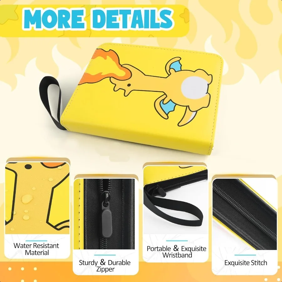 Premium Trading Card Binder 400 Pockets Card Holder with 50 Removable Sleeves Collection Binder Album Book with Zipper for Game