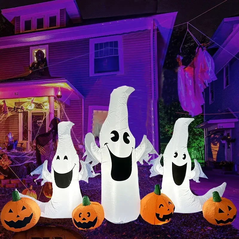 

Outdoor Holiday Decorations 2.3 Meters Halloween Inflatable Ghost Belt Pumpkin LED Light Field Decoration Large Lawn