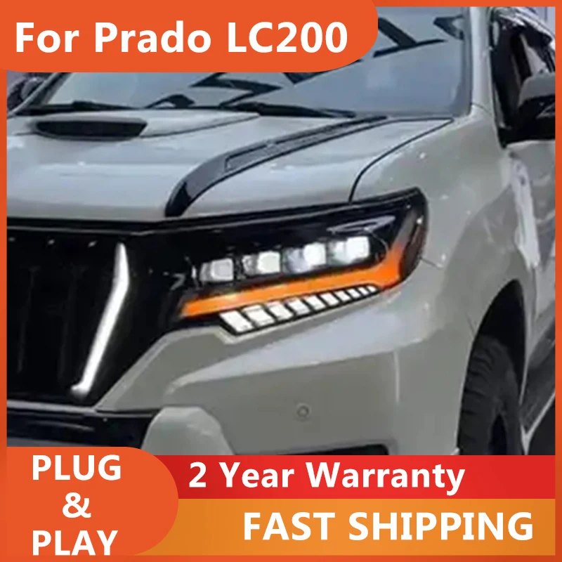 

Car Accessories for Toyota Prado Headlamp 2018-2022 Prado Headlight LC200 DRL Dynamic Turn Signal Light Low High Beam