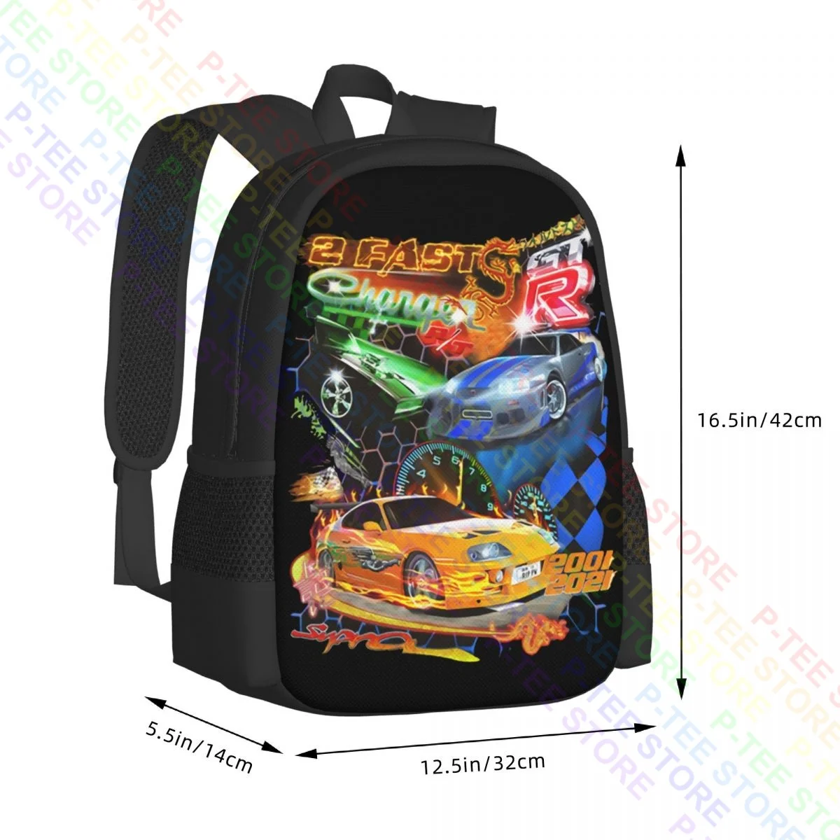 The 2 Fast 2 Furious Shirt, Racing CarBackpack Large Capacity Shoe Bag Shopping Bag