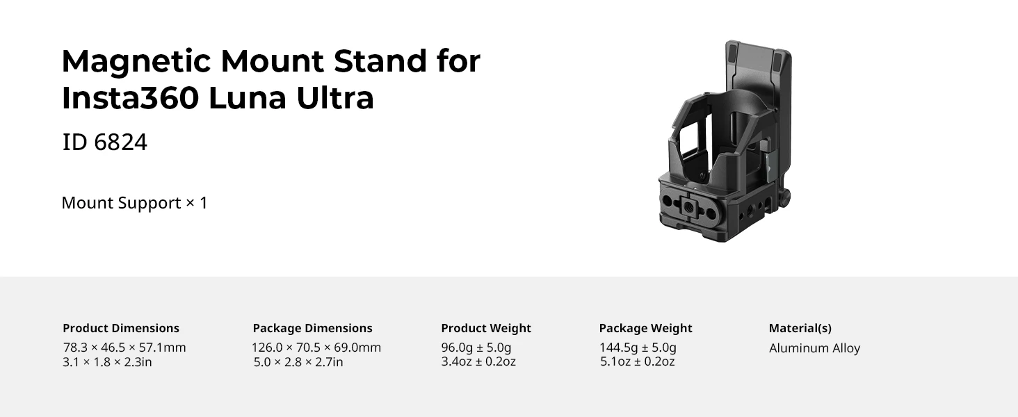 SmallRig Anbaubare Halterung für Insta360 Luna Ultra mit integrierter magnetischer Schnittstelle, Cold-Shoe-Halterung, Arca-Swiss-Platte -6824 – Detail 9