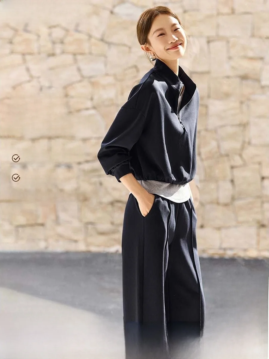 

Mehaimeisi повседневный простой комплект футболок с высокой талией или Sle, жилет с регулируемым подолом, комплект свитшотов для женщин, осенний сезон