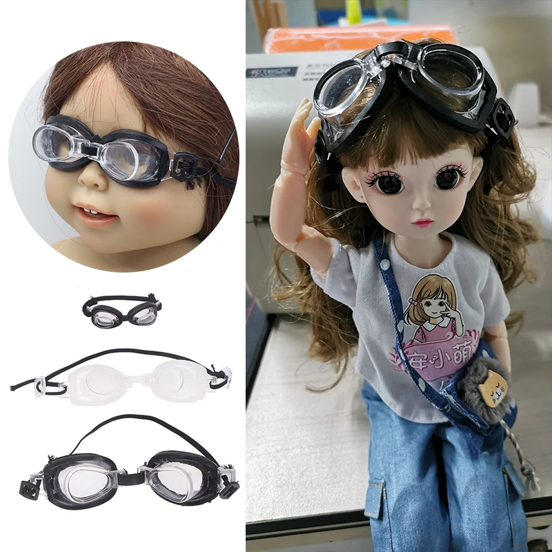 【F】1:12 1:6 Dollhouse Mini Diving Glasses Underwater Goggles With Elastic Rope Mini Sunglasses Swimming Goggles Model Toys Decor