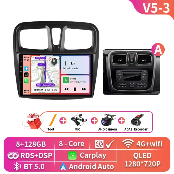 Android 16 Auto Voor Renault Dokker Lodgy Dacia 2012-2020 Radio Multimedia Speler Android Auto Carplay Head Unit navigatie Gps