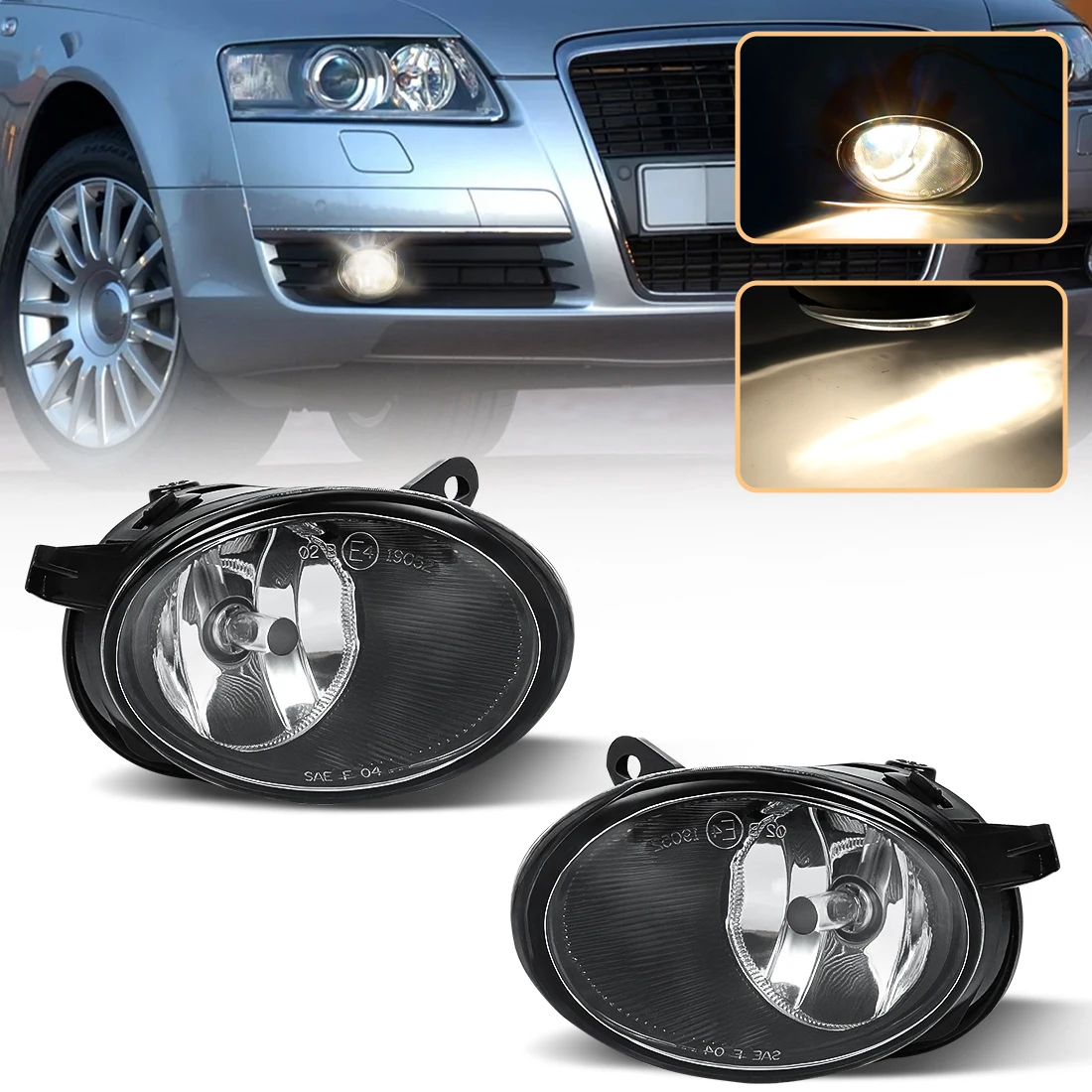 

Противотуманная фара в сборе для Audi A6 C6 2005 2006 2007 2008 Противотуманная фара переднего бампера Противотуманная фара галогенная противотуманная фара 55 Вт 12 В