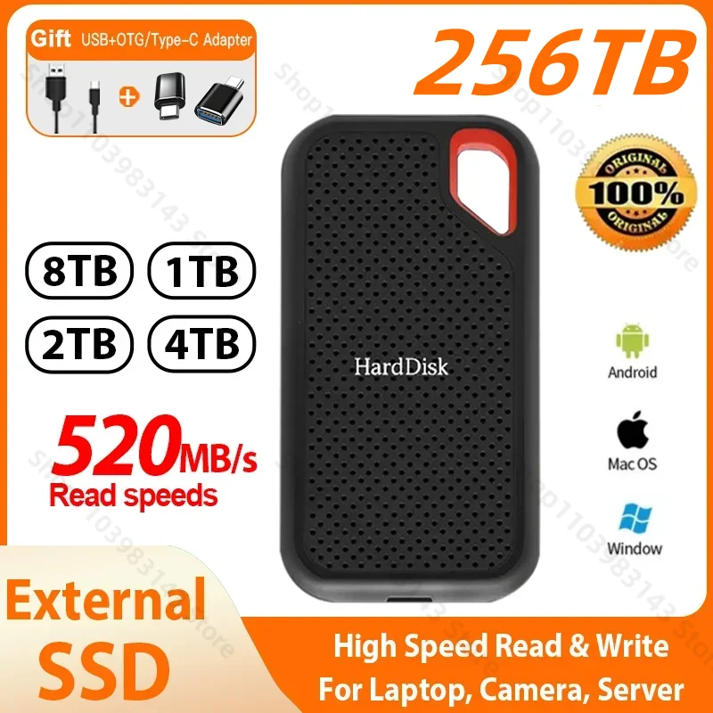 

For xiaomi SSD E61 Portable 1TB 2TB Hard Drive External SSD M.2 USB 3.1 for Laptop/Desktop/Phones/mac Mobile Hard Disk HDD