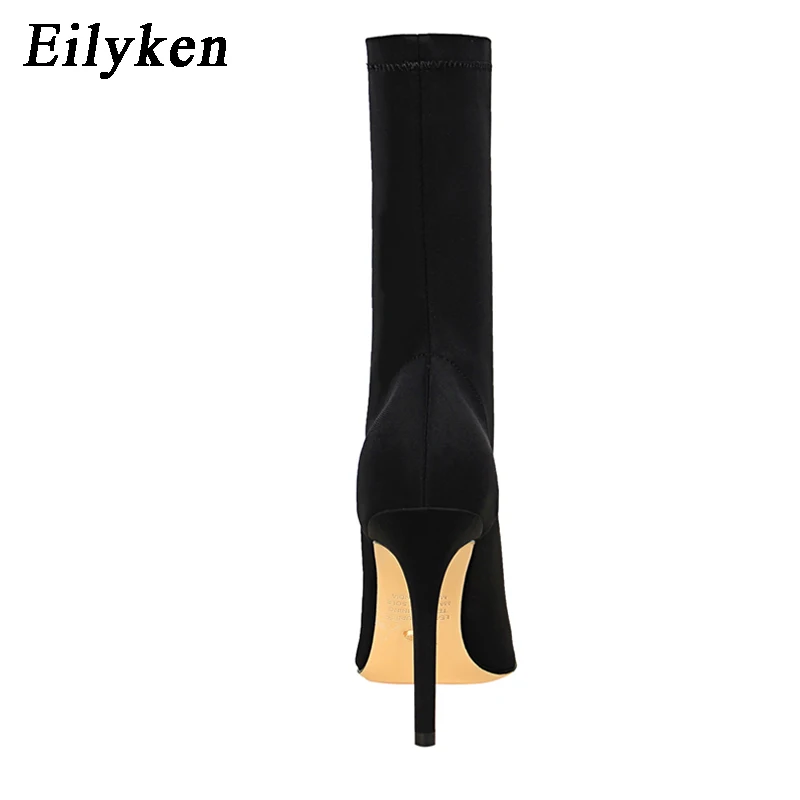 Eilyken calzini in tessuto elasticizzato moda invernale stivaletti donna scarpe a punta tacchi sottili scarpe Slip-On décolleté femminili