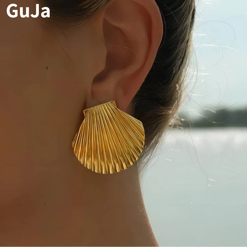 

Fashion Jewelry European and American Design Metal Shell Shape Earrings For Women Party Gifts 2024 Trend Dropshipping