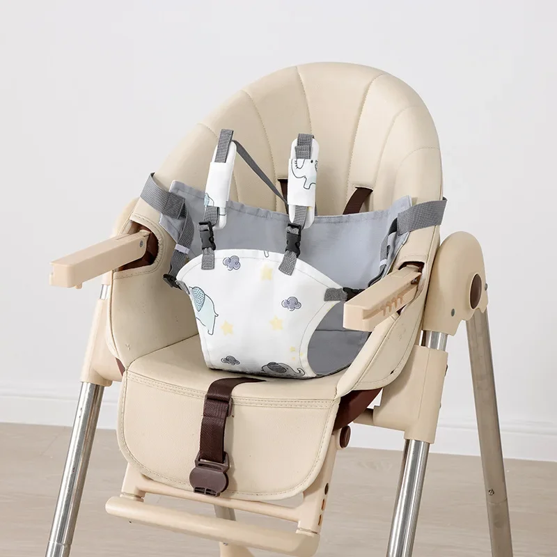 طفل تسخير لكرسي عشاء يدفع باليدين كرسي مرتفع 5 نقاط حزام الأمان طول ضبط بولي Leather الجلود الكتف المنشعب وسادة عالمية