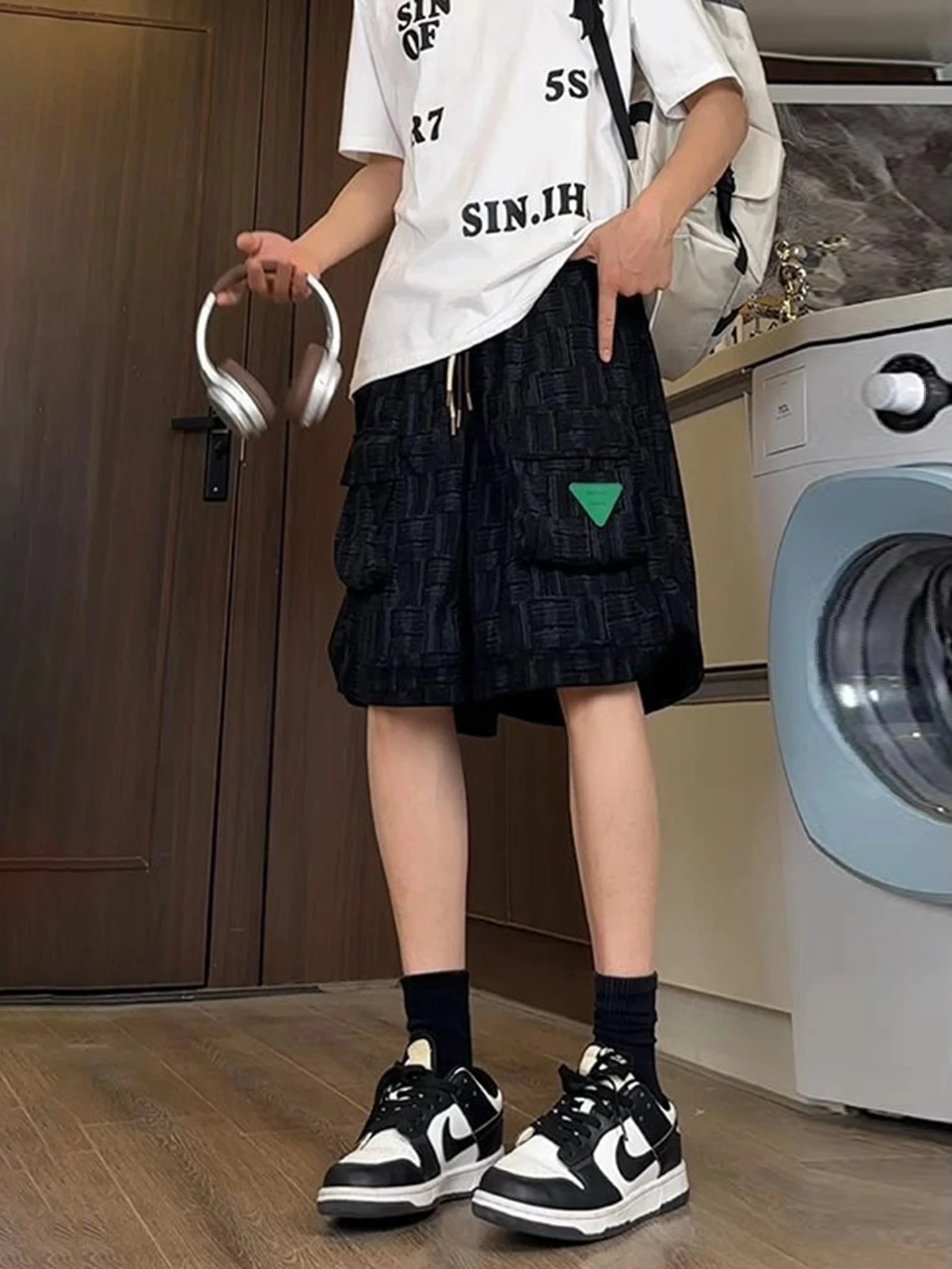 

Мужские летние тонкие спортивные брюки Bla Casual Workwear в американском стиле, для подростков, повседневные, длиной до колена