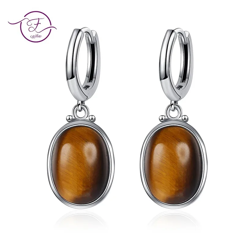 

Retro 10*14mm Tigereye Earrings for Women Labradorite Moonstone Natural Gemstone Vintage Drop Earring Engagement Wedding Gifts