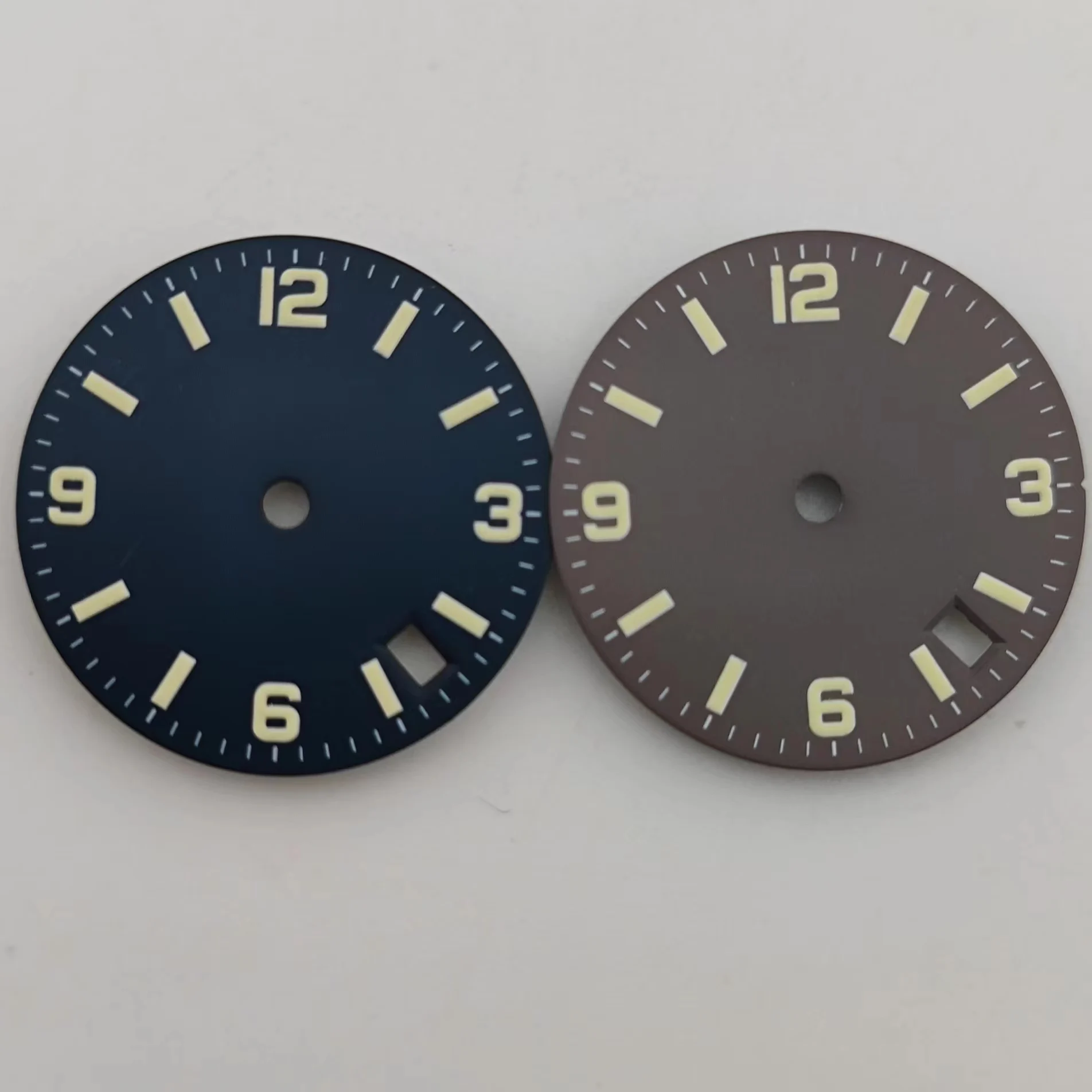 BOTIONI 28.5 ملم قرص معقم أسود أزرق رمادي ساعة مضيئة 3.8 تاريخ يناسب حركة NH35 ، إكسسوارات وجه الساعة