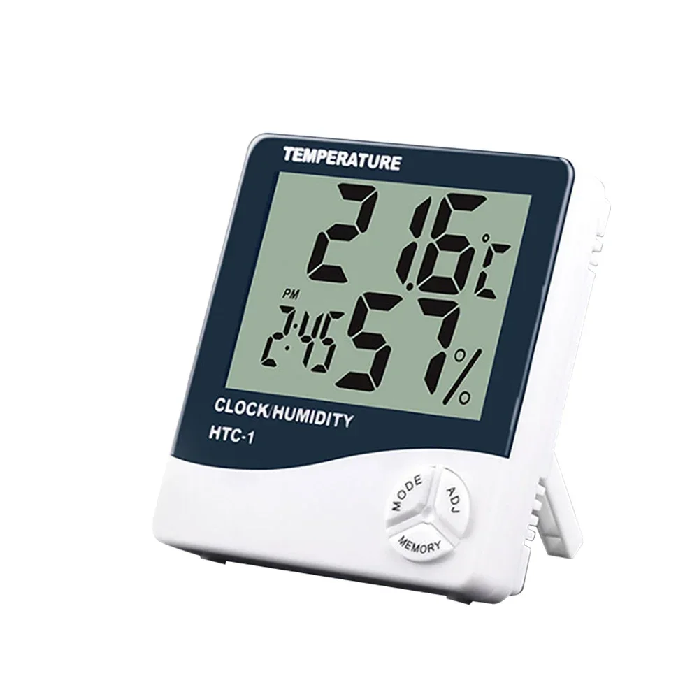 1pc LCD Electronic Digital Temperature Humidity Meter Thermometer Hygrometer HTC-1 HTC-2 Indoor Outdoor Weather Station Clock