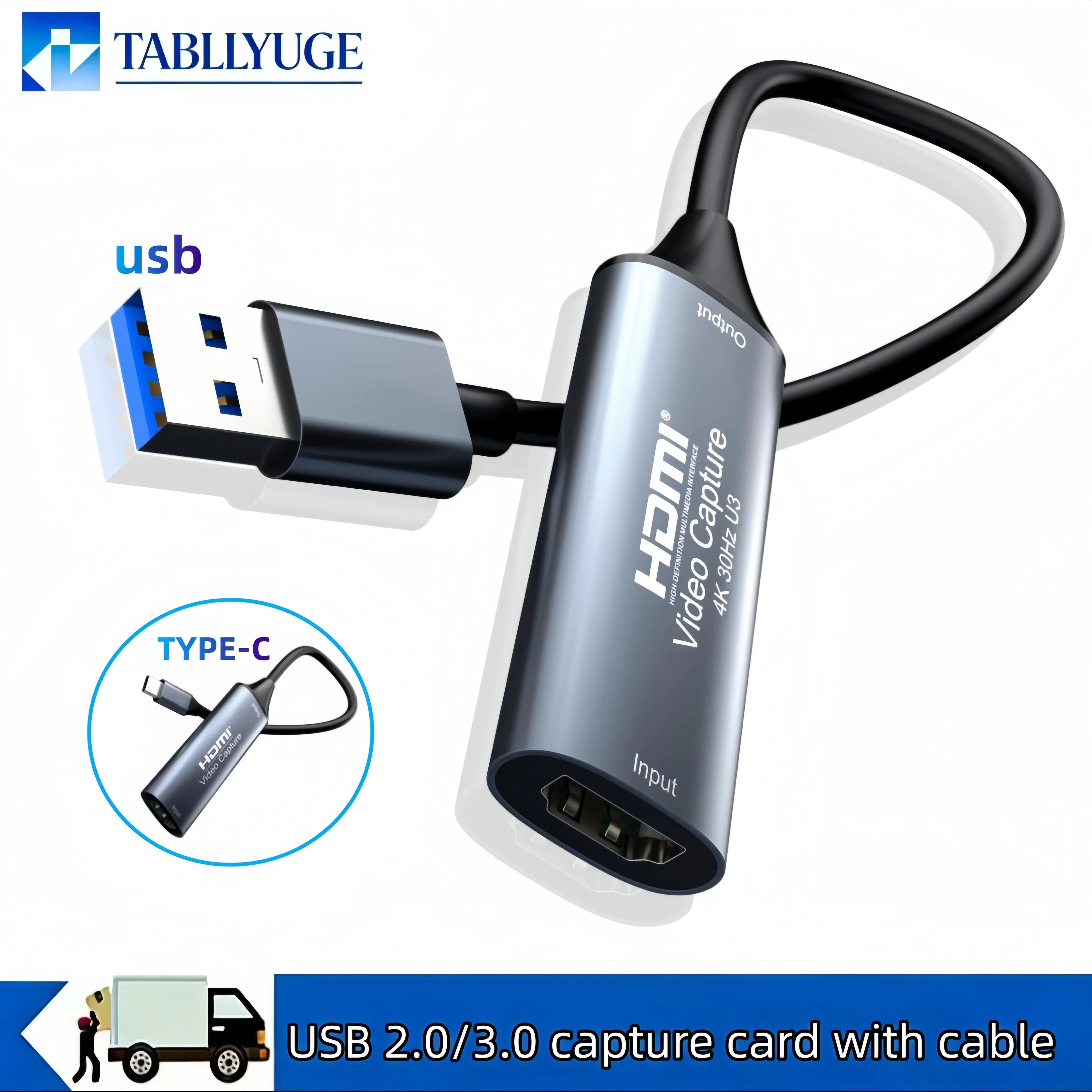 Party Games Pc - USB-C 2.0/3.0 HDMI-Videoaufnahmekarte unterstützt 4K1080 HDMI