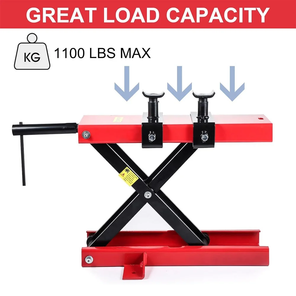 500kg Motorcycle Lift Scissor Motorbike Vehicle Lift Stand Jack 1100LBS