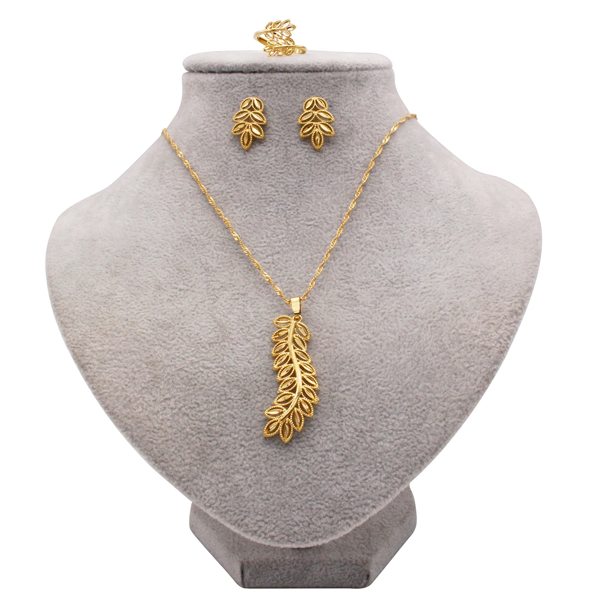 jewelry sets women ethiopia bridle party gift luxury gold plated jewelries set African Dubai necklace earrings Pendant ring