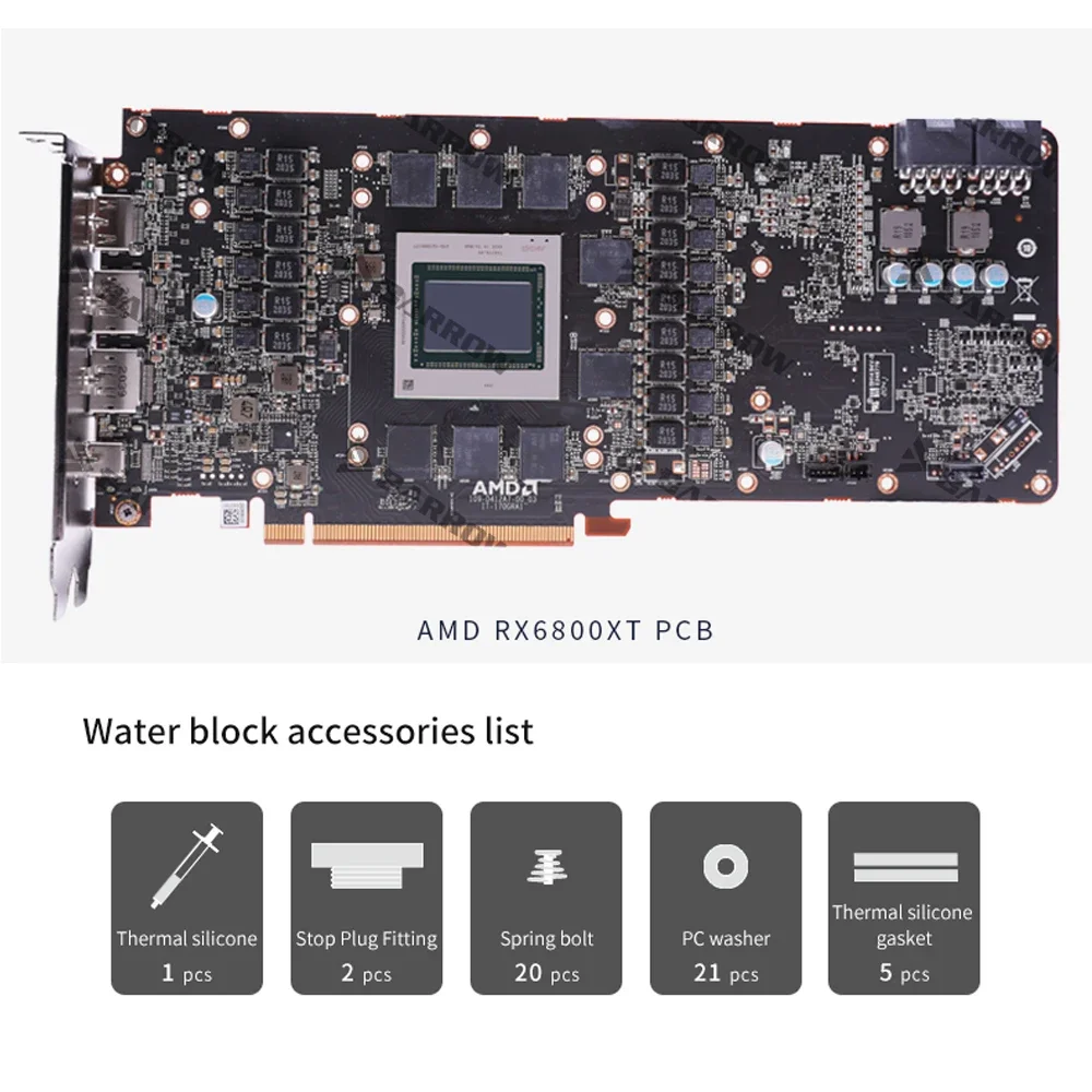 BARROW 6900 GPU Water Cooling Block ครอบคลุมเต็มรูปแบบสำหรับ AMD Reference Edition MSI Sapphire RX 6900 6800 XT Graphic BS-AMD6900XT-PA