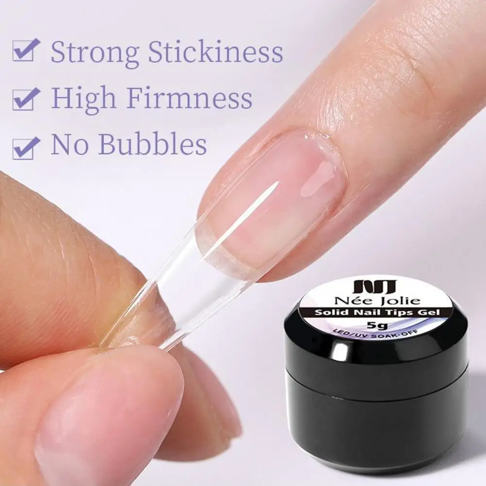 5g  Nail Art Glue Eco-friendly Nail Art UV Gel Adhesive Glue No-Flowing Long Lasting Nail Patch Gel