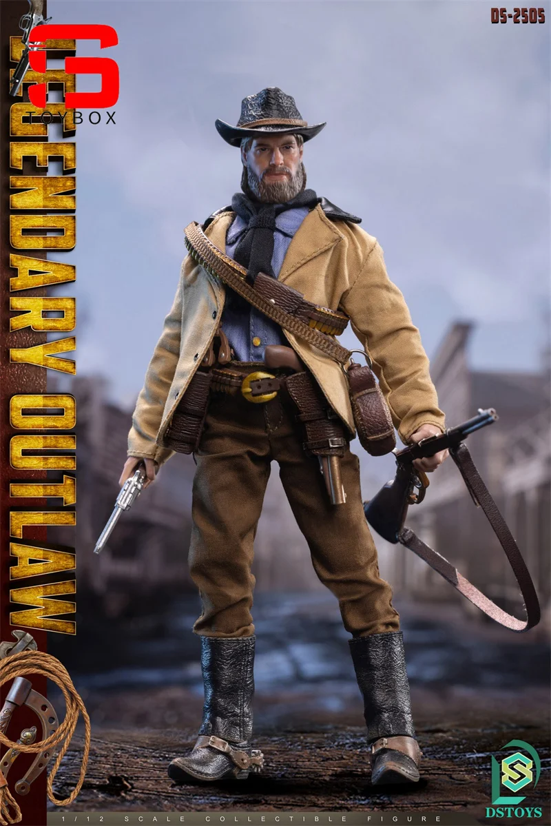 DSTOYS DS-2505 DS-2506 1/12 Cowboy occidental Double tête Figurine 6 ''Mâle soldat Figurine ensemble complet modèle
