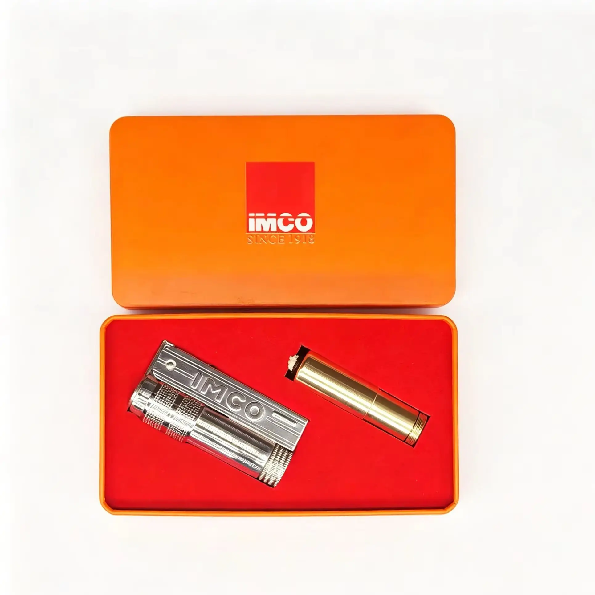 Klassisches Nostalgie IMCO 6700 Kerosin-Feuerzeug, Trench-Feuerzeug mit Messing-Versiegeltem Einsatz, Kraftstofftank, Geschenk in Metallverpackung