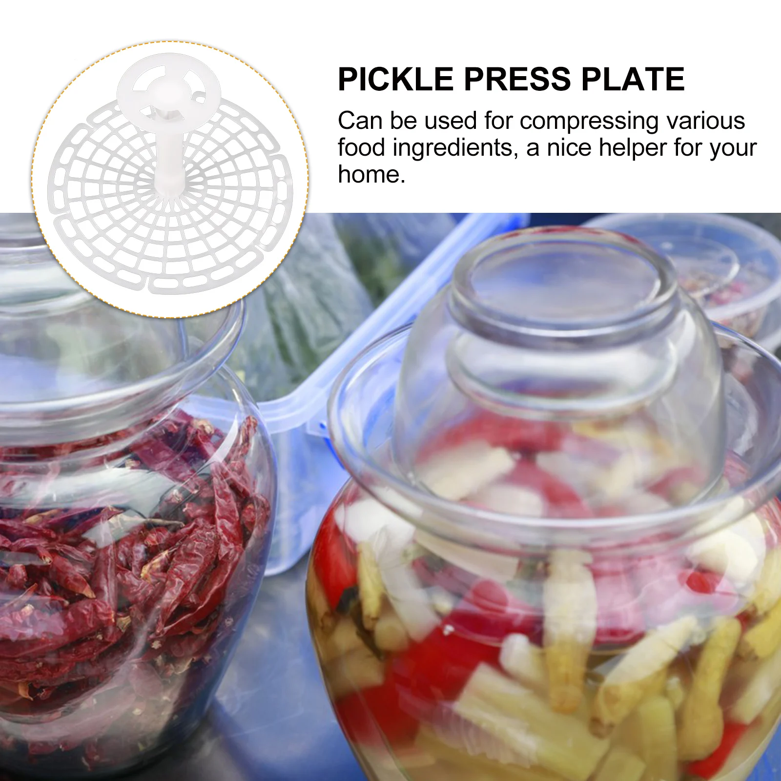 

Fermenting Press Plate Practical Mason Jar Tool Vegetable Pickle Weight Compact Storage Durability Prevent Oxygen Food Fresh