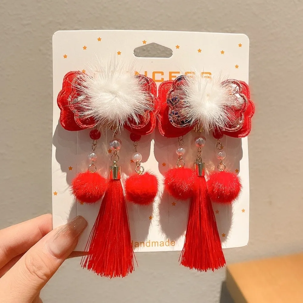 

Cloth Chinese Tassel Fan Hairpin Tassels Bow Japanese Kimono Headwear Flower Kimono Hair Clip New Year Bow Hairpin Decorations