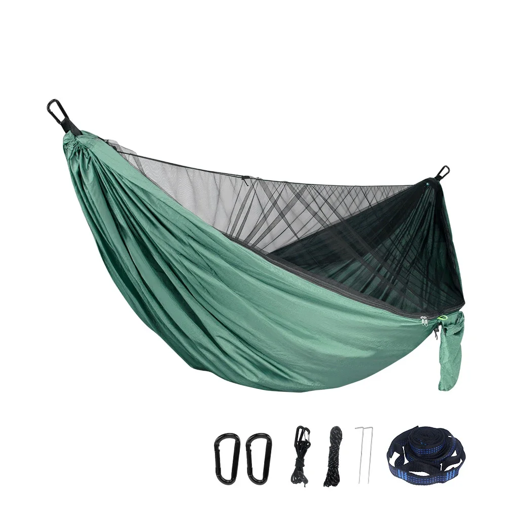 Portable Nylon Camping Hammock with Mosquito Net and  290*290cm Waterproof Rain Fly Canopy Tarp  for Outdoor Sleeping