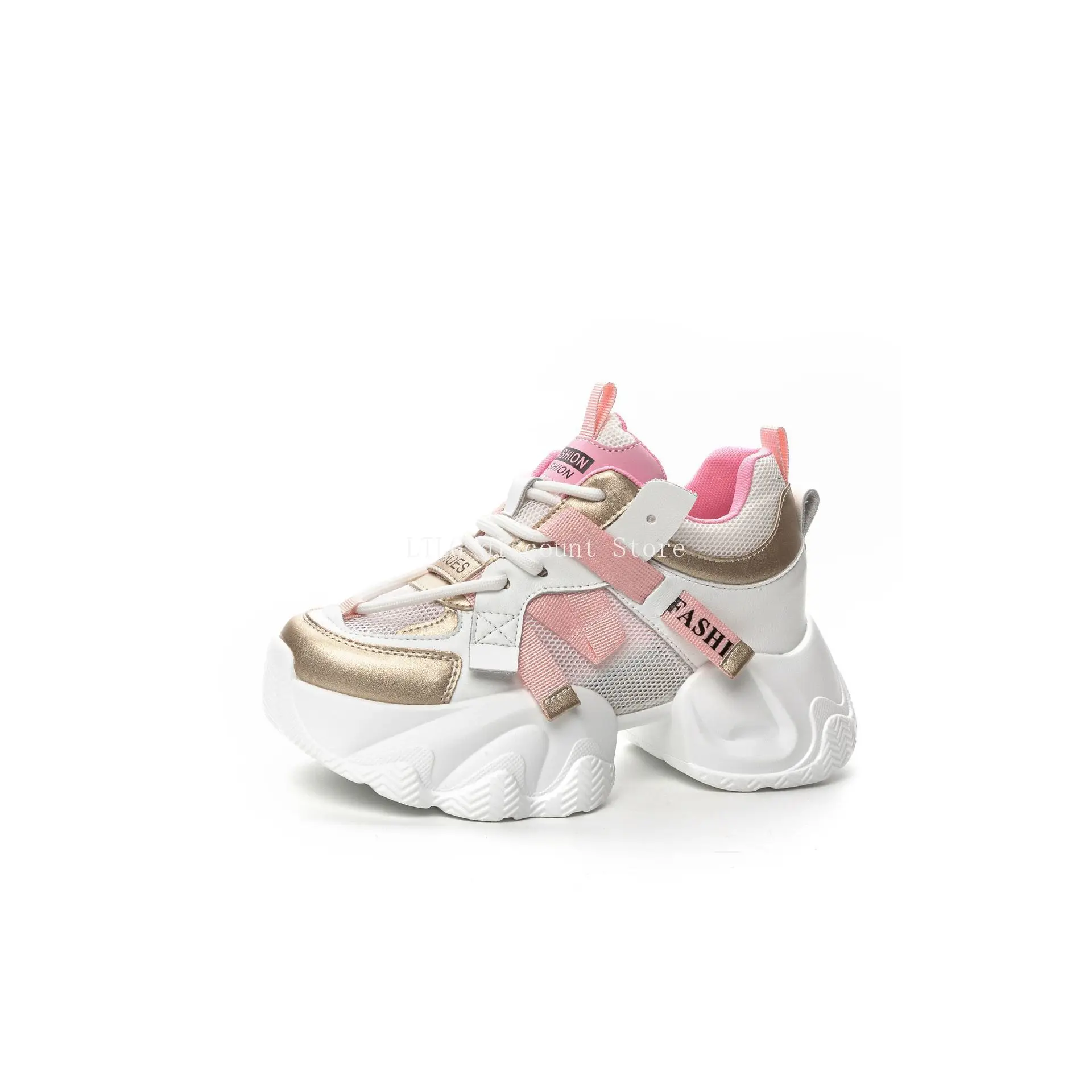 

Весенне-летняя спортивная обувь на толстой подошве из бисквита, увеличивающая рост внутри, спортивная обувь, разноцветные модные туфли на толстой подошве для коллажа