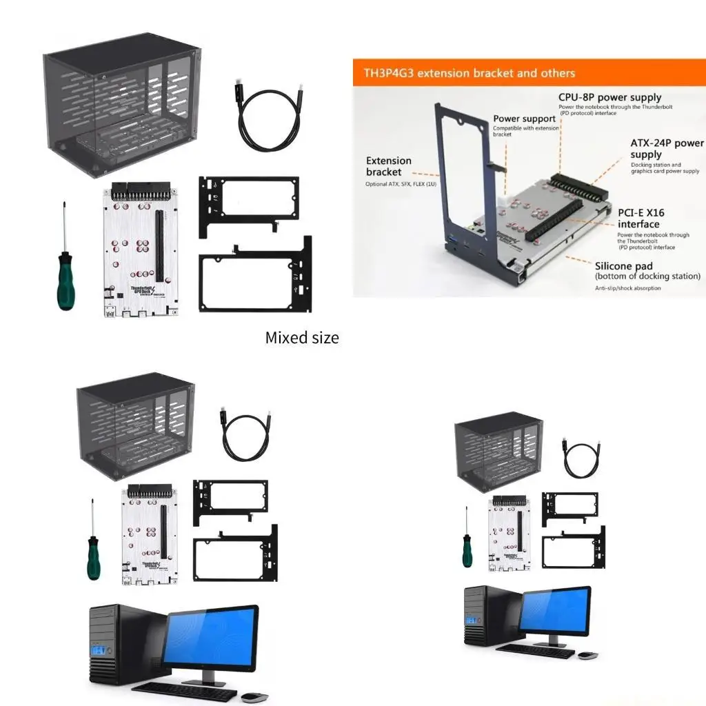 Computer Case- Chassis TH3P4G3 Thunderbolt-compatible Box Supports for Home Office Computer Setup-