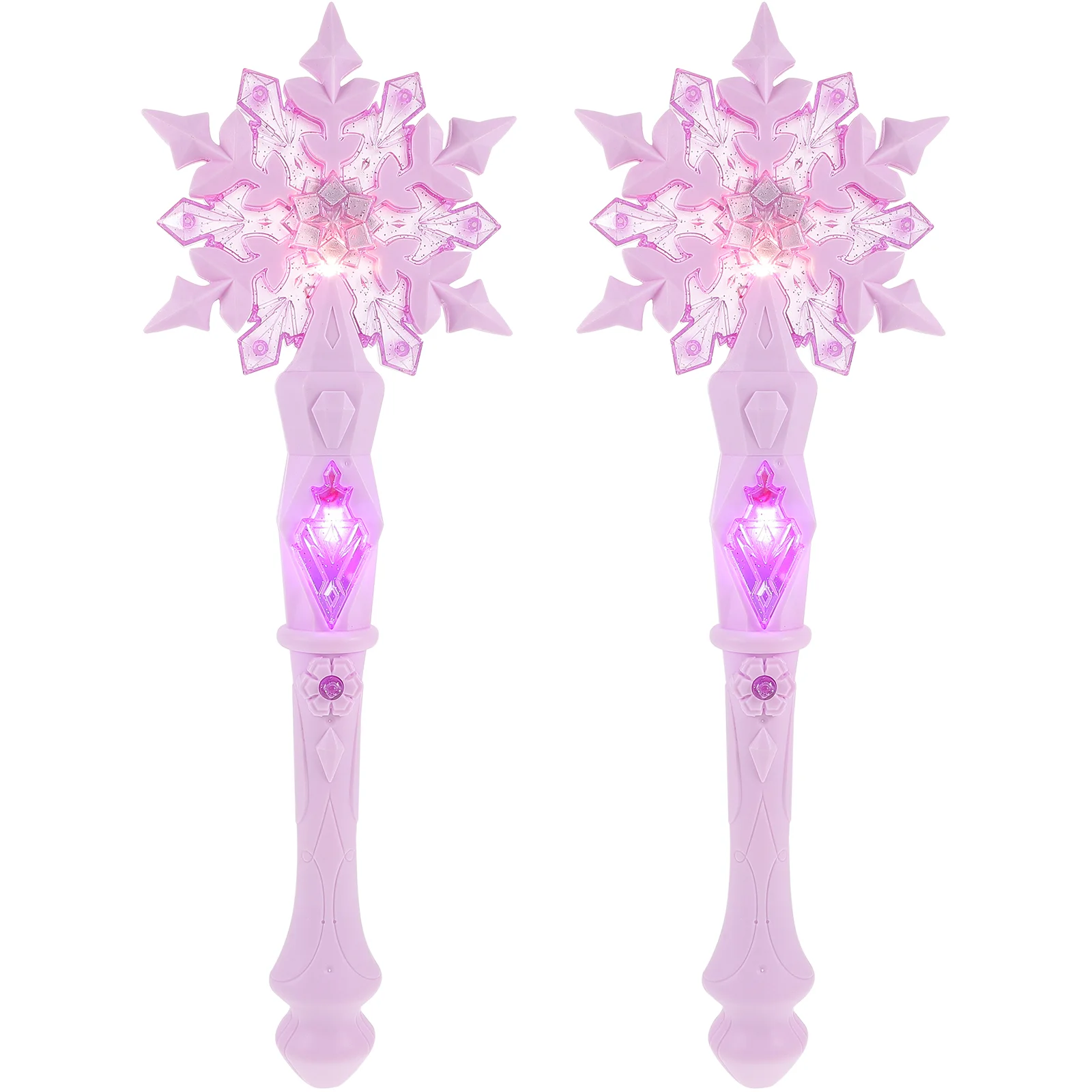 

2 Pcs Toddler Toy Costume Props Fairy Shine Light up Sticks Plastic Dress for Little Girls Glow Snowflake