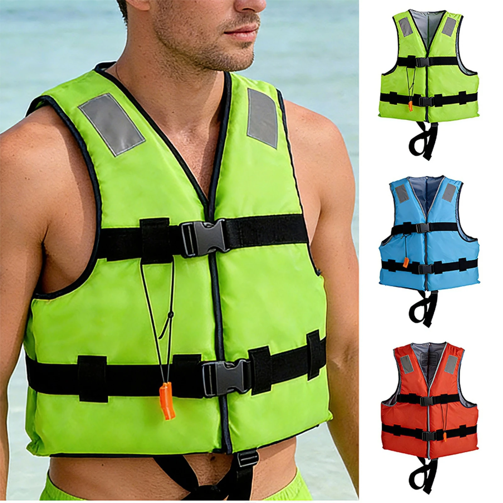 2027 Reflective Outdoor Life Vest – Safety Life Jacket for Men & Women (Camping, Fishing, Kayaking) – Portable Life Vest/Jacket