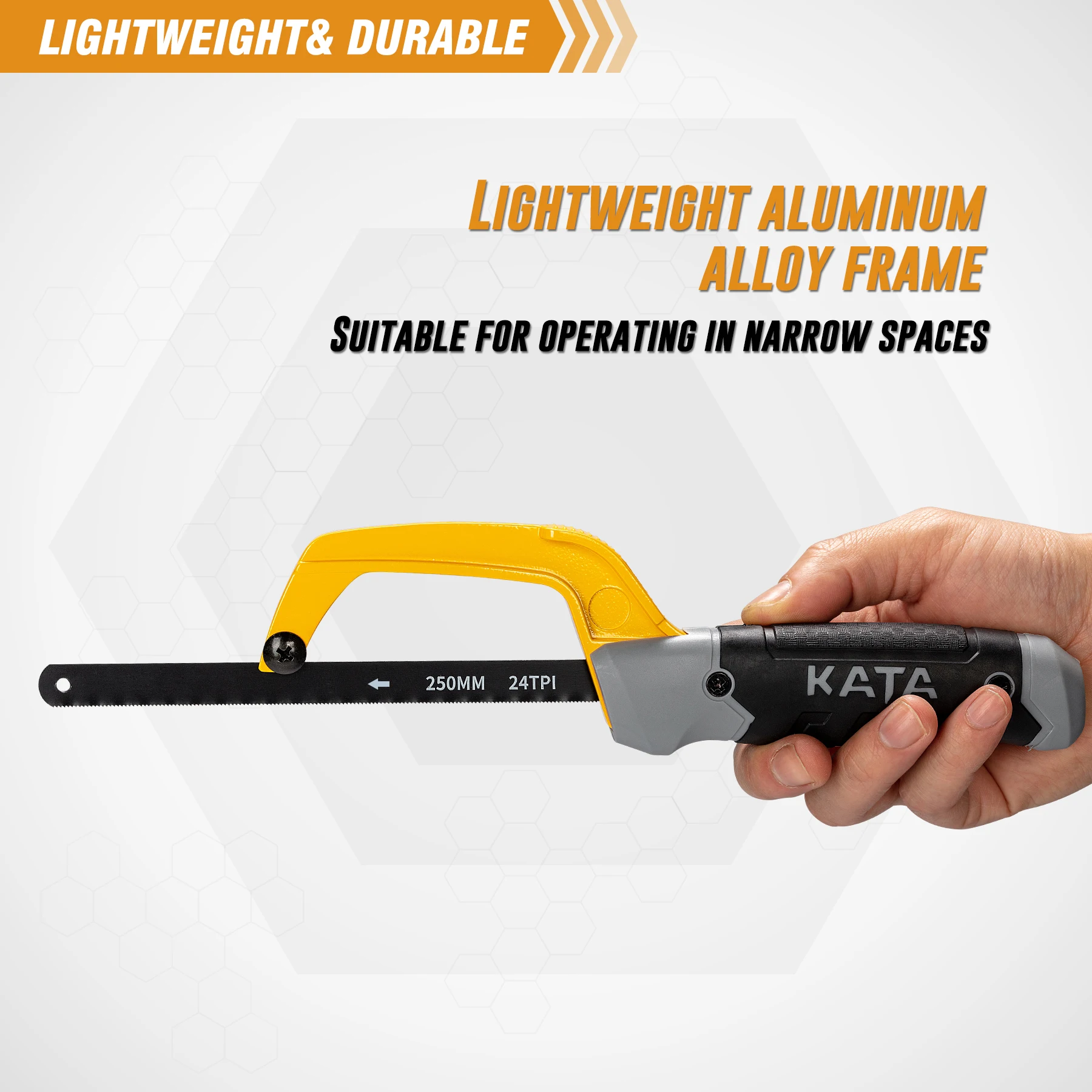 Aluminum alloy mini saw frame, with high-strength aluminum alloy saw body,65Mn steel saw blade,suitable for cutting dry and wet